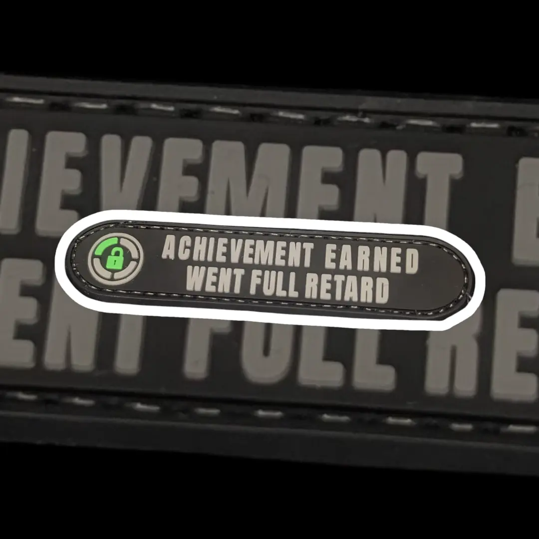 Achievement Unlocked — Went Full R*tard(2" PVC Hook-Back Patch) SCIF Rat Supply Co