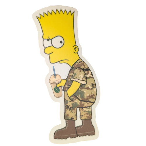 deployed airman military humor sticker detail
