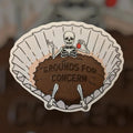 grounds for concern embossed coffee skeleton vinyl sticker decal 