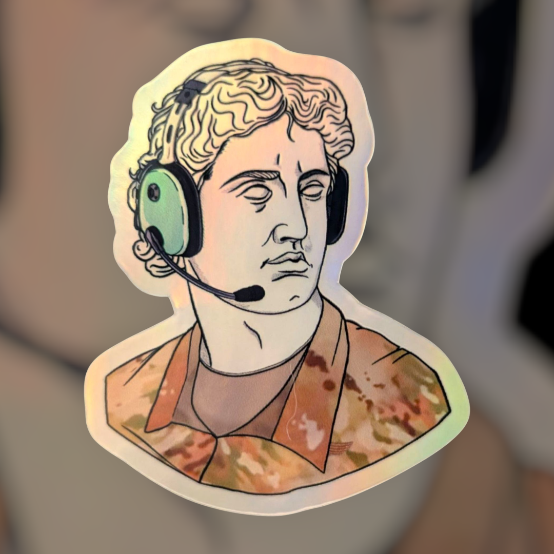 Zipper suited Sun God– Holographic Pilot Vinyl Sticker