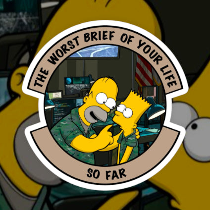 Cartoon characters in a scene with text 'The Worst Brief of Your Life So Far' on a circular badge.