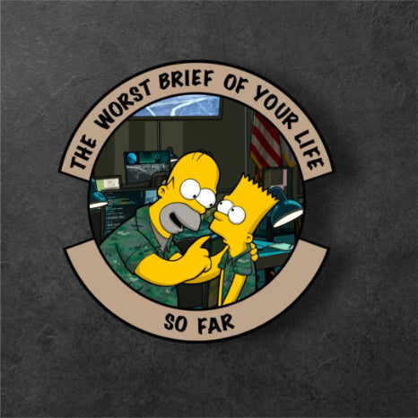Cartoon characters in a scene with text 'The Worst Brief of Your Life So Far' on a circular badge.