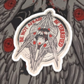 BE NOT AFRAID · BE TERRIFIED — MQ-9 Seraphim Glossy Embossed Sticker (4