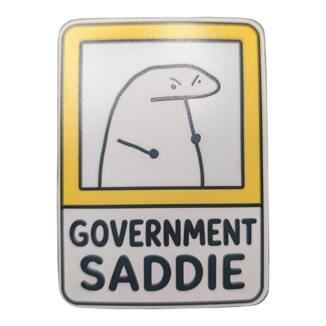 Government Saddie — Flork Federal-Employee Vinyl Sticker (3")