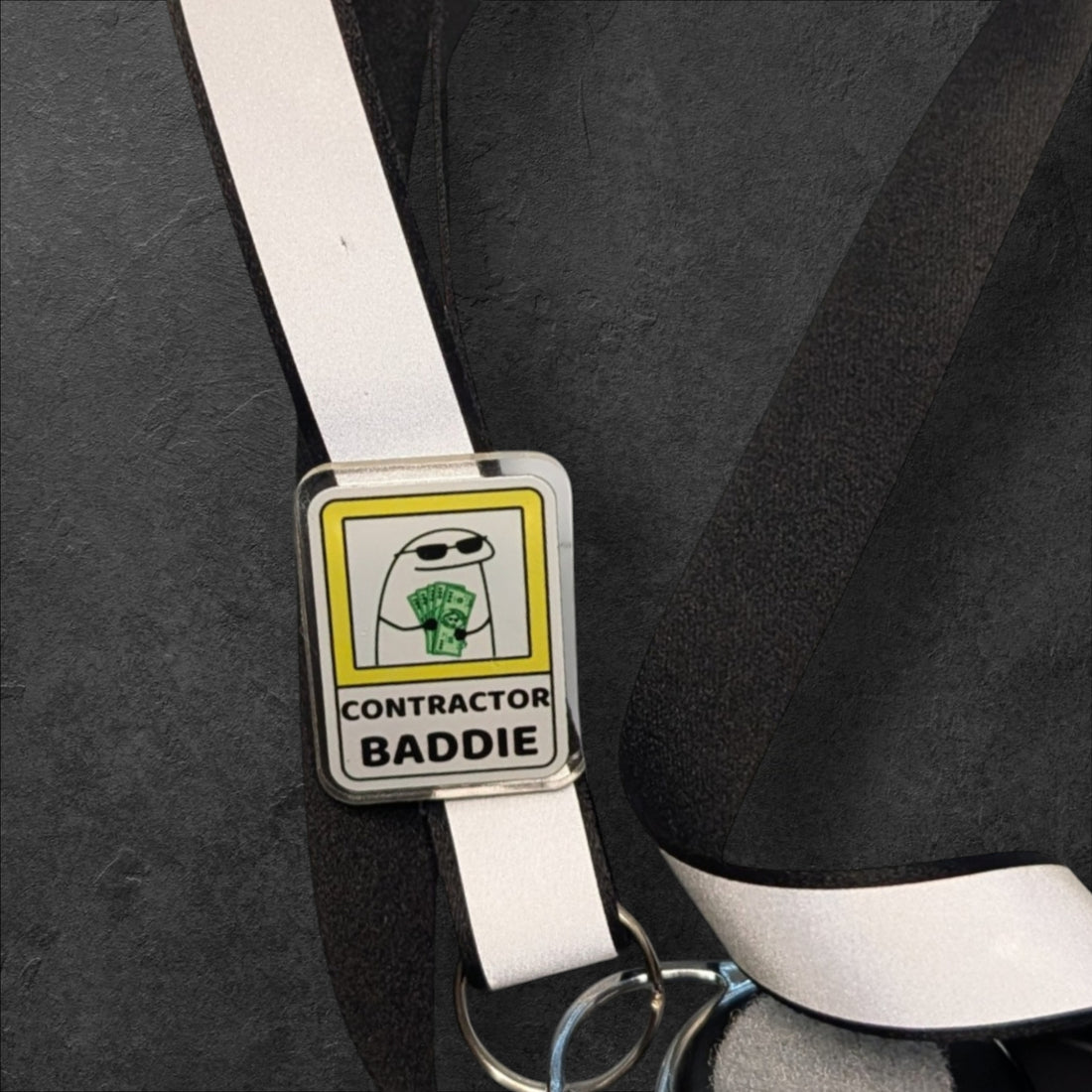 Contractor Baddie — Flork Cleared-Contractor Lanyard Pin (1.5")