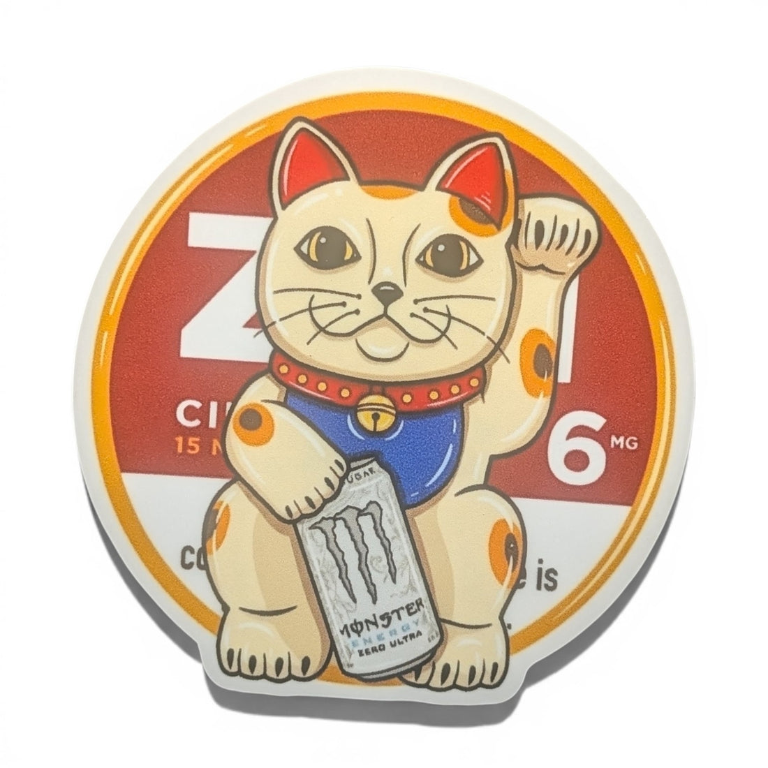 Lucky ZYN Monster Cat – 3" Sticker