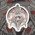BE NOT AFRAID · BE TERRIFIED — MQ-9 Seraphim Glossy Embossed Sticker (4