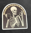 skeleton coffee funny sticker brewed for survival 