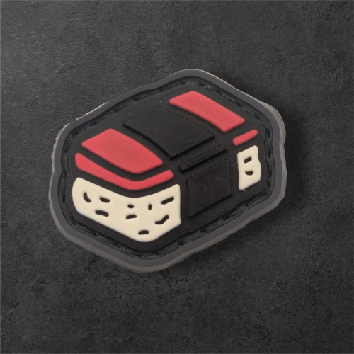 spam musubi mini morale patch tactical food design close up