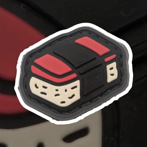 spam musubi mini morale patch tactical food design close up